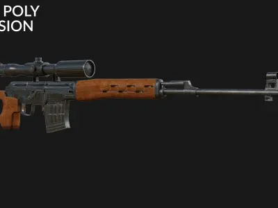 Dragunov SVD Low-poly 3D model