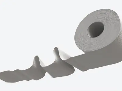 Toilet Paper Roll with Unrolled Part 3D model
