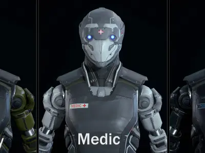 Robot R32 Low-poly 3D model