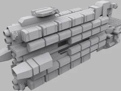 Cargo Freighter Low-poly 3D model