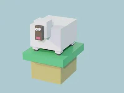 A Very Cute Sheep Made by Blender Free 3D model