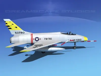 North American F-100D Super Sabre V13 USAF 3D model