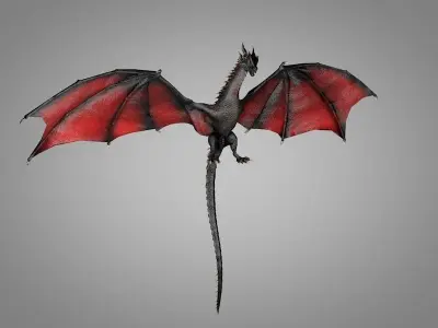 Dragon fire Low-poly 3D model