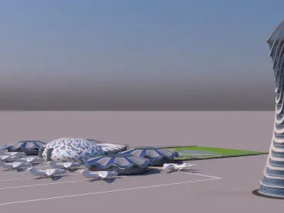 0193 - Airport Building 3D model