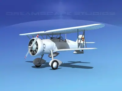 Curtiss F-11-C2 Goshawk V09 3D model