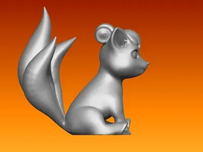 cartoon fox statue Free 3D print model