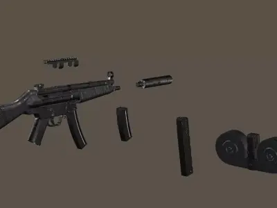 Ultimate MP5 Pack Low-Poly 3D Model Low-poly 3D model