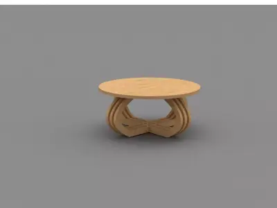 Parametric round mini coffee table Free 3D model