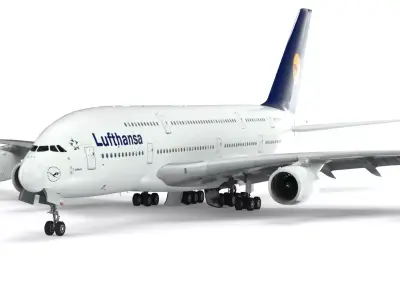 Airbus A380 Lufthansa - Element 3D 3D model
