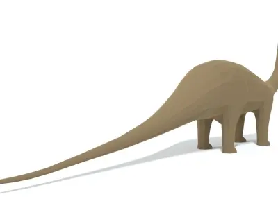 Low Poly Cartoon Diplodocus Dinosaur Low-poly 3D model