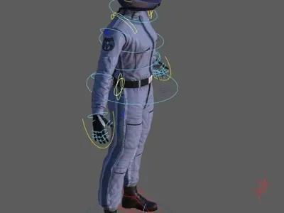 Airwolf Female Pilot Low-poly 3D model