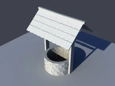 waterwell water well Low-poly 3D model