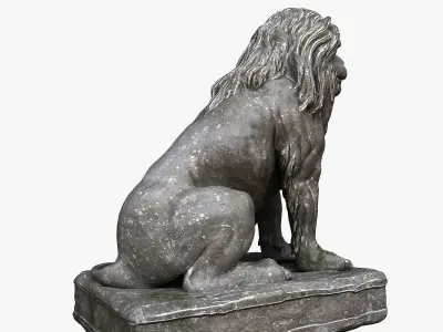 Lion Sculpture Low-poly 3D model