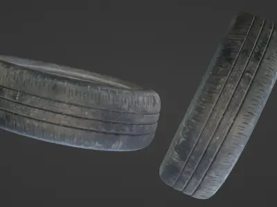 Used Automotive Tyres Low-poly 3D model