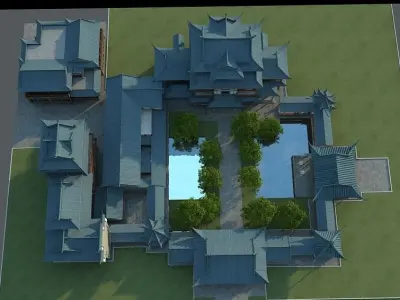 Asian antique courtyard 3D model