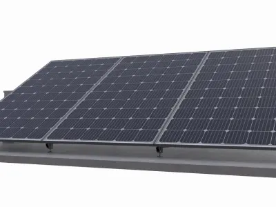 Solar Energy panels Low-poly 3D model