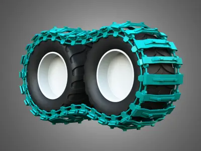 Tires with Tracks 3D model