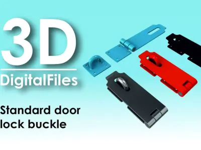 Door lock buckle Low-poly 3D model