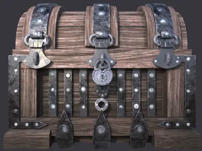 chest and safe Free low-poly 3D model