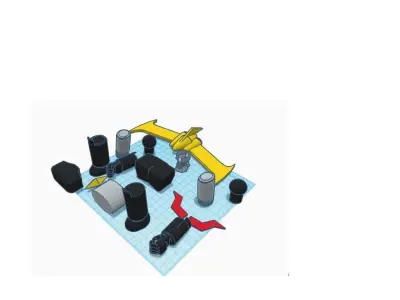 MAZINGER Z WITH JET SCRANDER AND DISASSAMBLE 3D model