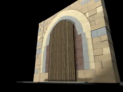 Medieval Lombard Style Portal no 1 Low-poly 3D model