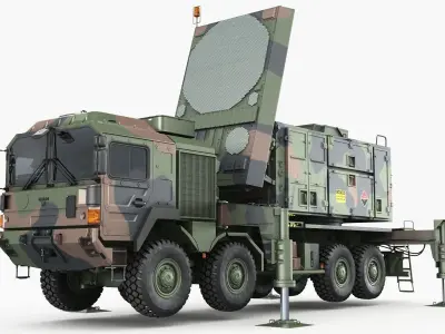 Radar MPQ-53 based on MAN truck chassis 3D model