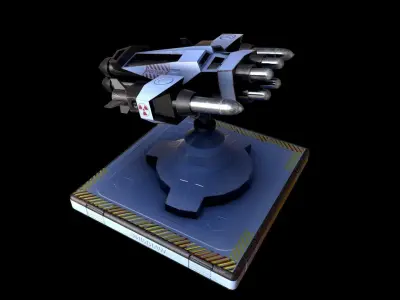 Missile Turret  Low-poly 3D model