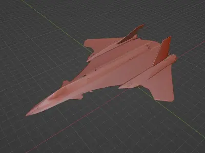 General Dynamics F-34 Lynx concept fighter Low-poly 3D model