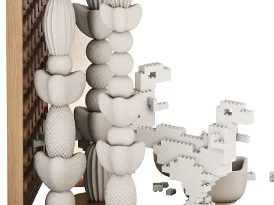 Decor Set Tyrannosaurus rex Lego 3D model