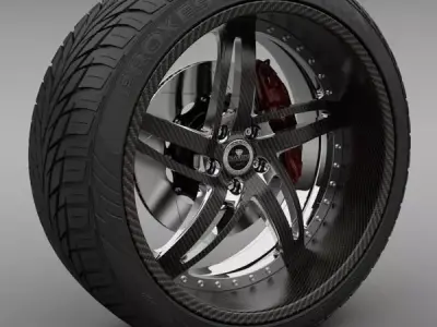 Savini Forged SV-16 Wheel and Tire 3D model