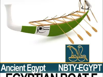 Ancient Egypt Boat F 3D model