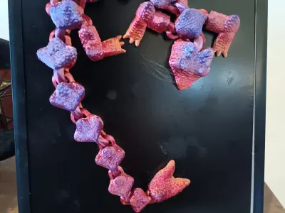 lizard dragon magnet - flexi fidget toy 3D print model