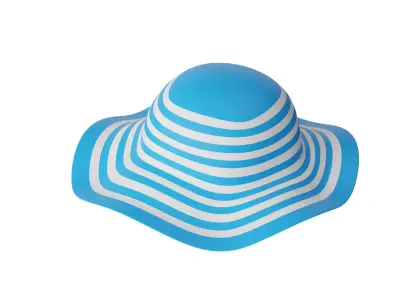 Beach Hat Low-poly 3D model