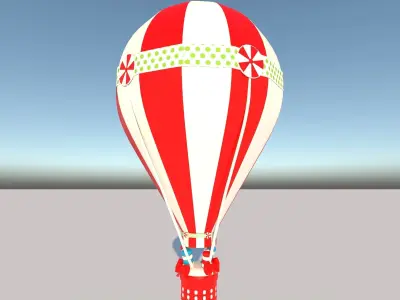 balloon 3D model hot air with stripes 3D model