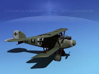  Albatross D III Fighter V04 3D model