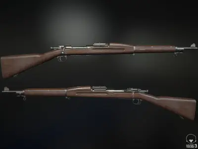 M1903 A3 Rifle Low-poly 3D model