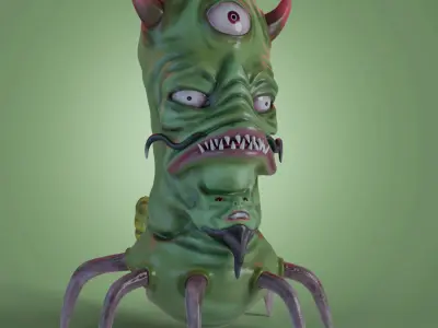 Nasty stylized monster 3D model