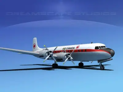 Douglas DC-7C Air Canada 3D model