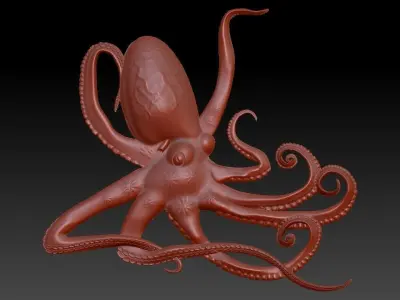 3D OCTOPUS with tentacles 3D model