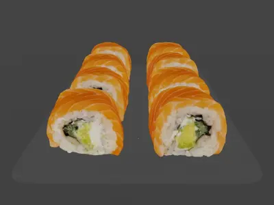 Sushi Philadelphia classic realistic set 3D model