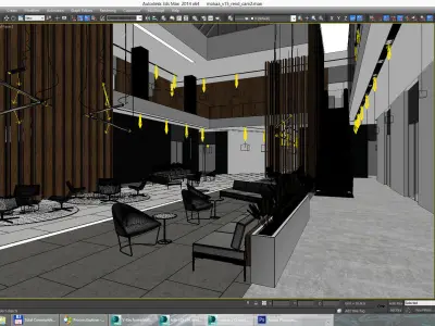 Lobby Hall Foyer Office Low-poly 3D model