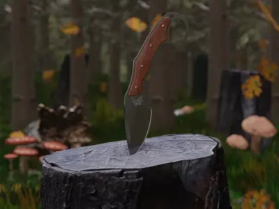 Realistic survival knife Game ready Free low-poly 3D model