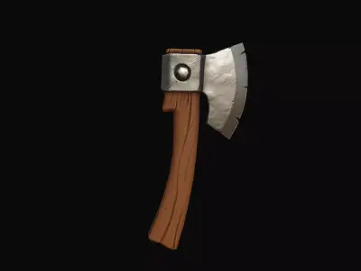 game ready stylized axe Low-poly 3D model