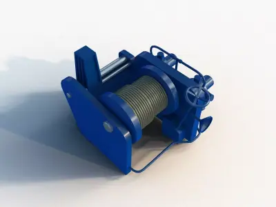 Stern Winch for Towing Ship 3D model