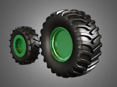 Tractor Tires and Rims - T03 3D model