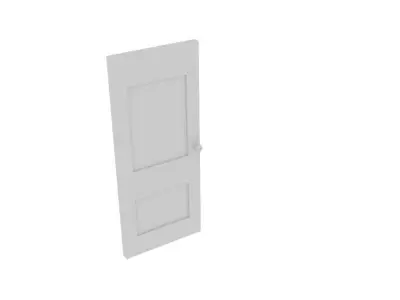 White Door Low-poly 3D model