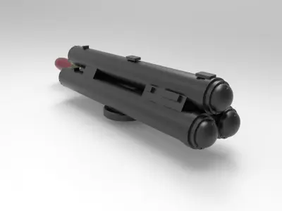 Torpedo With torpedo tube launcher 3D print model