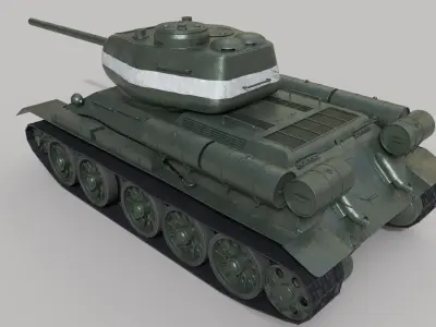T34-85 Russian Tank WW2 3D model