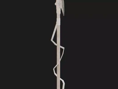 Ancient Fantasy Bone Halberd Low-poly 3D model