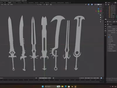 Sword Bundle Stylized RPG Weapon Pack Low-poly 3D model